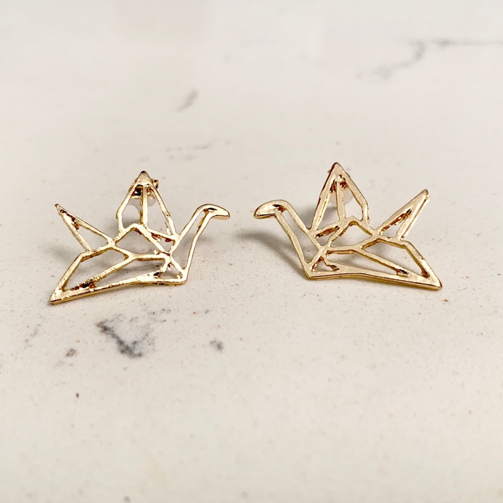 Gold Geo Origami Earrings